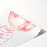 Love You to the Moon Girls Room Wall Art – Nursery Print