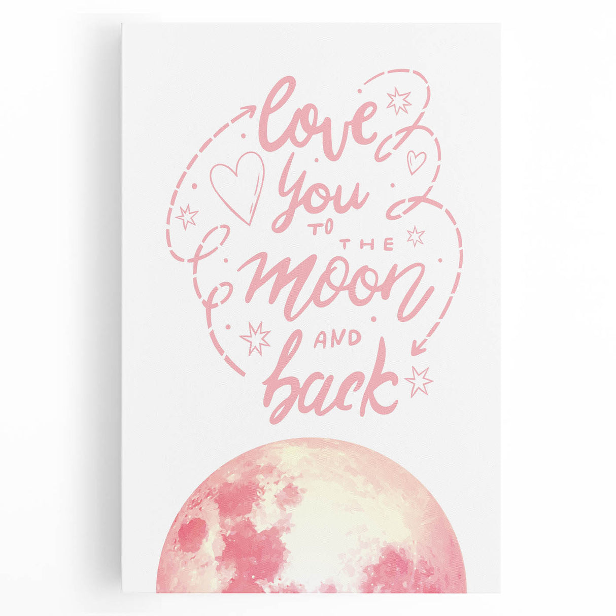Love You to the Moon Girls Room Wall Art – Nursery Print