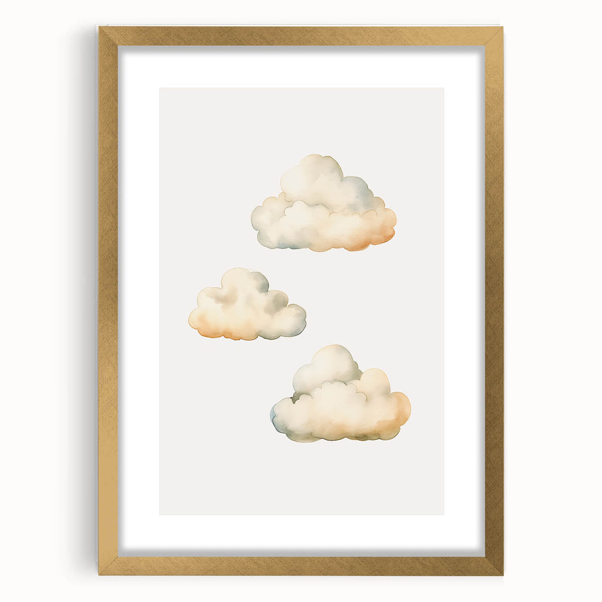 Soft Watercolor Clouds Nursery Wall Art - Baby Room Decor