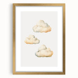 Soft Watercolor Clouds Nursery Wall Art - Baby Room Decor