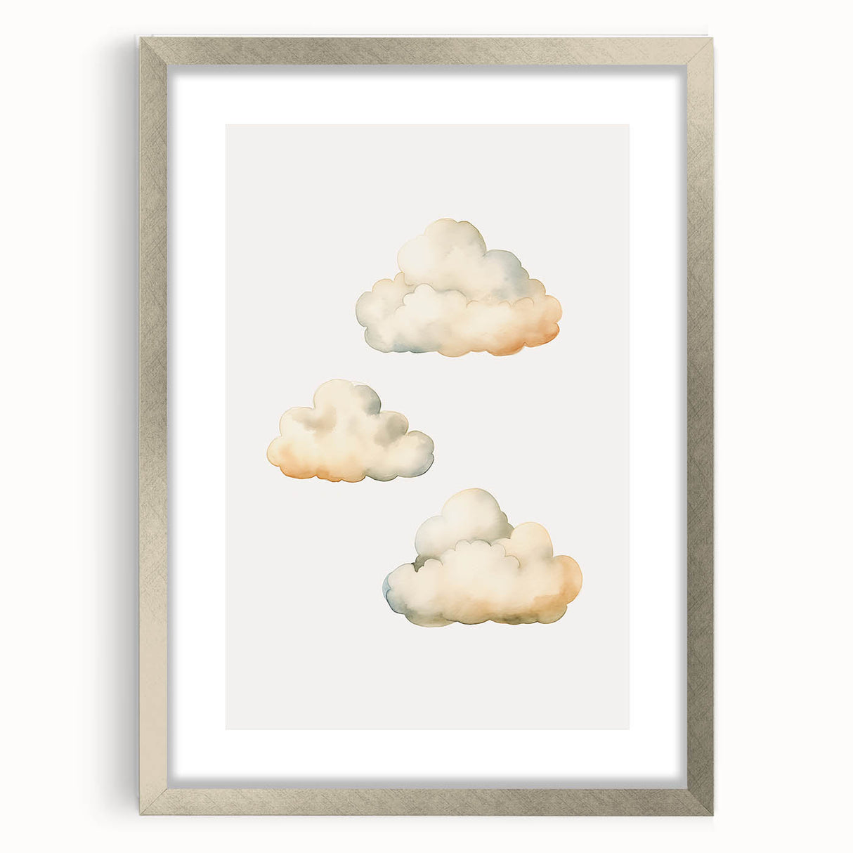 Soft Watercolor Clouds Nursery Wall Art - Baby Room Decor