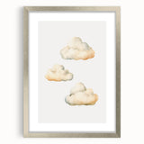 Soft Watercolor Clouds Nursery Wall Art - Baby Room Decor
