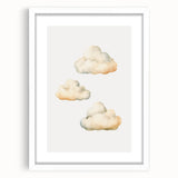 Soft Watercolor Clouds Nursery Wall Art - Baby Room Decor