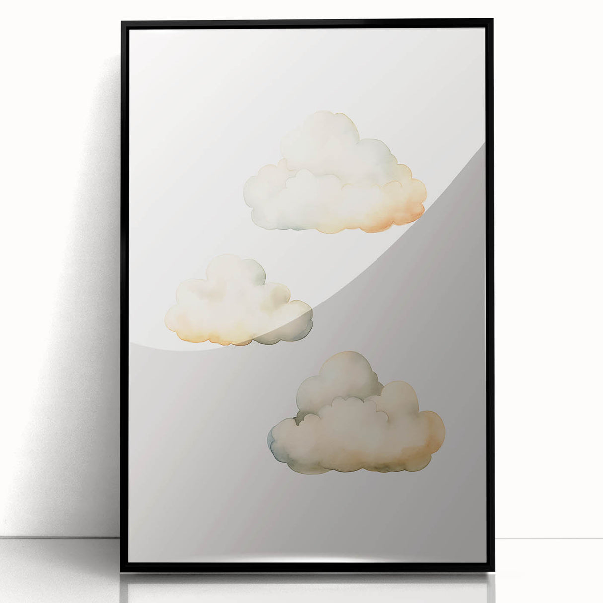 Soft Watercolor Clouds Nursery Wall Art - Baby Room Decor