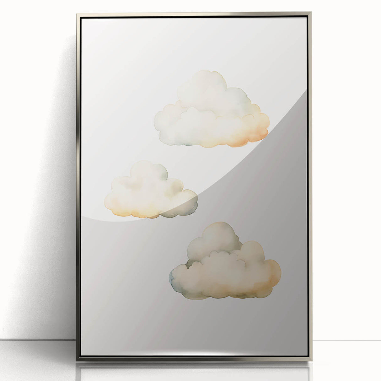 Soft Watercolor Clouds Nursery Wall Art - Baby Room Decor