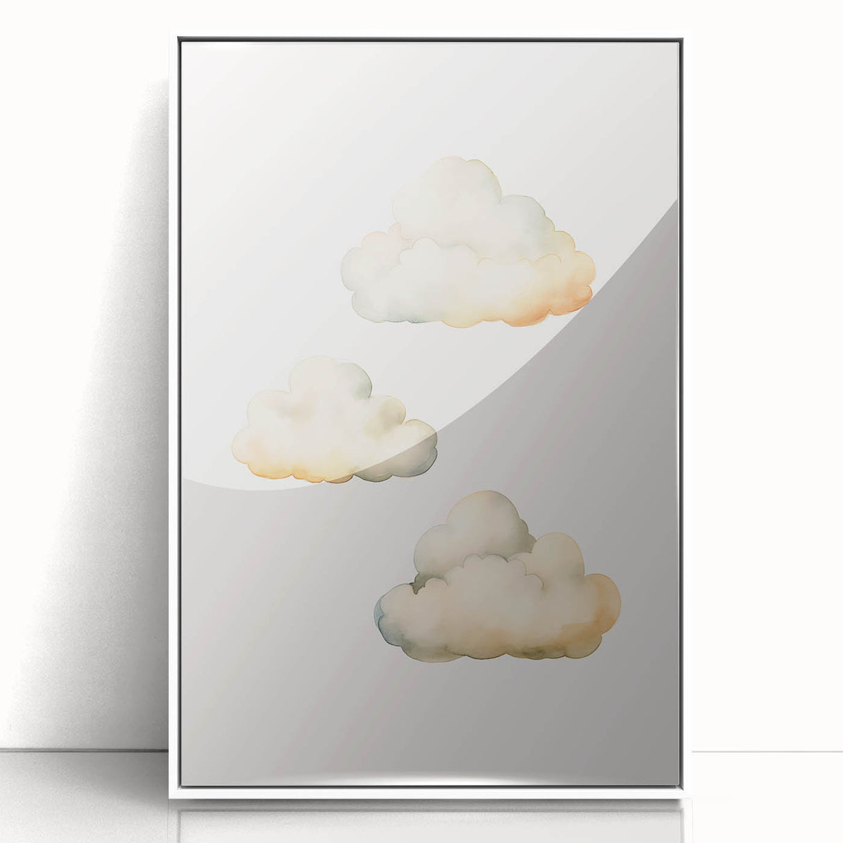 Soft Watercolor Clouds Nursery Wall Art - Baby Room Decor