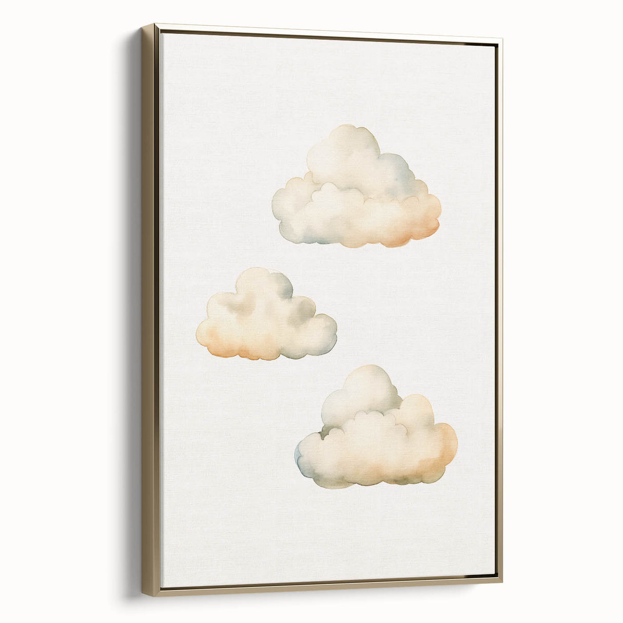 Soft Watercolor Clouds Nursery Wall Art - Baby Room Decor