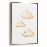 Soft Watercolor Clouds Nursery Wall Art - Baby Room Decor
