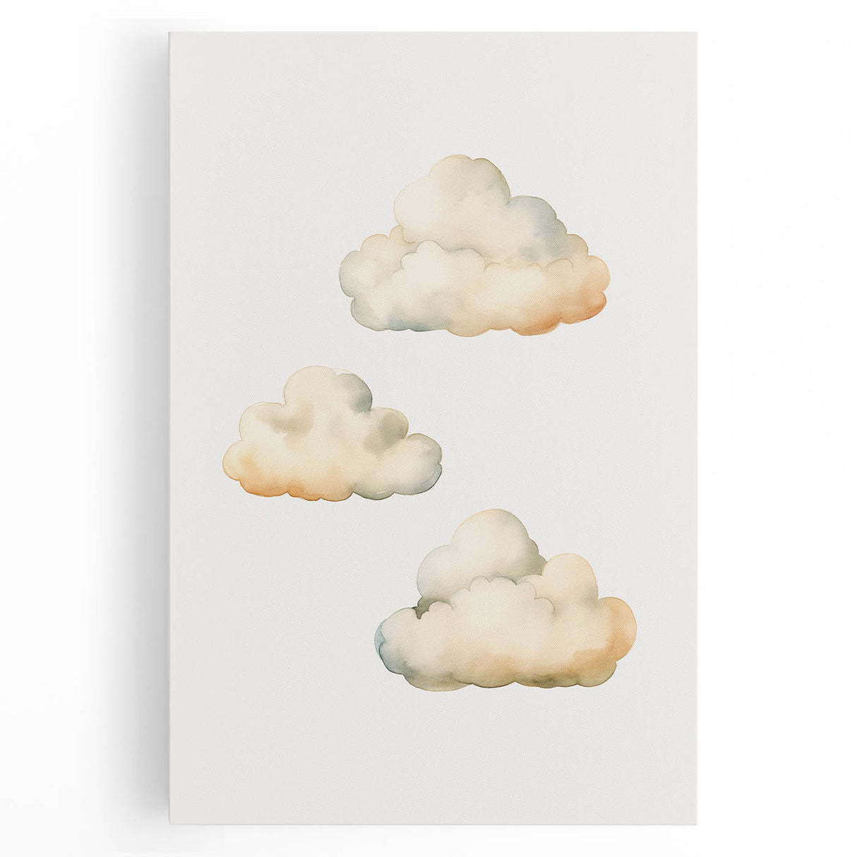 Soft Watercolor Clouds Nursery Wall Art - Baby Room Decor