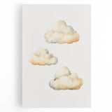 Soft Watercolor Clouds Nursery Wall Art - Baby Room Decor