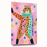 Framed Canvas Art for Children - Playful Cheetah Nursery Print