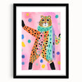 Framed Canvas Art for Children - Playful Cheetah Nursery Print