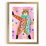 Framed Canvas Art for Children - Playful Cheetah Nursery Print