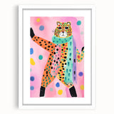 Framed Canvas Art for Children - Playful Cheetah Nursery Print