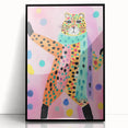 Framed Canvas Art for Children - Playful Cheetah Nursery Print
