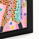 Framed Canvas Art for Children - Playful Cheetah Nursery Print