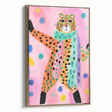 Framed Canvas Art for Children - Playful Cheetah Nursery Print
