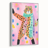 Framed Canvas Art for Children - Playful Cheetah Nursery Print