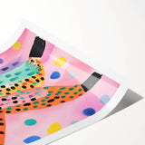 Framed Canvas Art for Children - Playful Cheetah Nursery Print