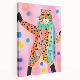 Framed Canvas Art for Children - Playful Cheetah Nursery Print