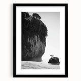 Black landscape frame with a white mat displaying a vibrant nature scene, ideal for home decor. The frame's sleek design enhances the artwork, making it a stylish addition to any room.