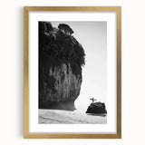 Elegant gold landscape frame with a white mat, showcasing a captivating artwork. Ideal for enhancing home decor, complementing modern or classic interiors.