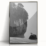Framed acrylic artwork showcasing a modern silver landscape design, set against a sleek black background, ideal for contemporary home decor. Perfect for adding elegance and sophistication to living spaces.