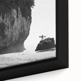 Close-up of a framed landscape canvas print showcasing vibrant colors and intricate details of abstract art, perfect for modern home decor or gallery displays.