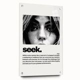 Monochrome Motivational Typography Art Print - "Seek" Canvas