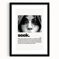 Monochrome Motivational Typography Art Print - "Seek" Canvas