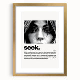 Monochrome Motivational Typography Art Print - "Seek" Canvas