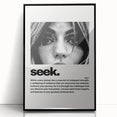 Monochrome Motivational Typography Art Print - "Seek" Canvas