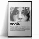 Monochrome Motivational Typography Art Print - "Seek" Canvas