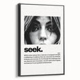 Monochrome Motivational Typography Art Print - "Seek" Canvas