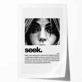 Monochrome Motivational Typography Art Print - "Seek" Canvas
