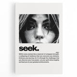 Monochrome Motivational Typography Art Print - "Seek" Canvas