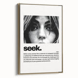 Monochrome Motivational Typography Art Print - "Seek" Canvas