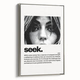 Monochrome Motivational Typography Art Print - "Seek" Canvas