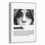 Monochrome Motivational Typography Art Print - "Seek" Canvas
