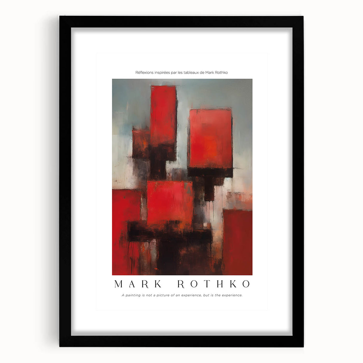 Extra large abstract art print featuring vibrant, textured blocks of color on a framed canvas, ideal for living room decor.