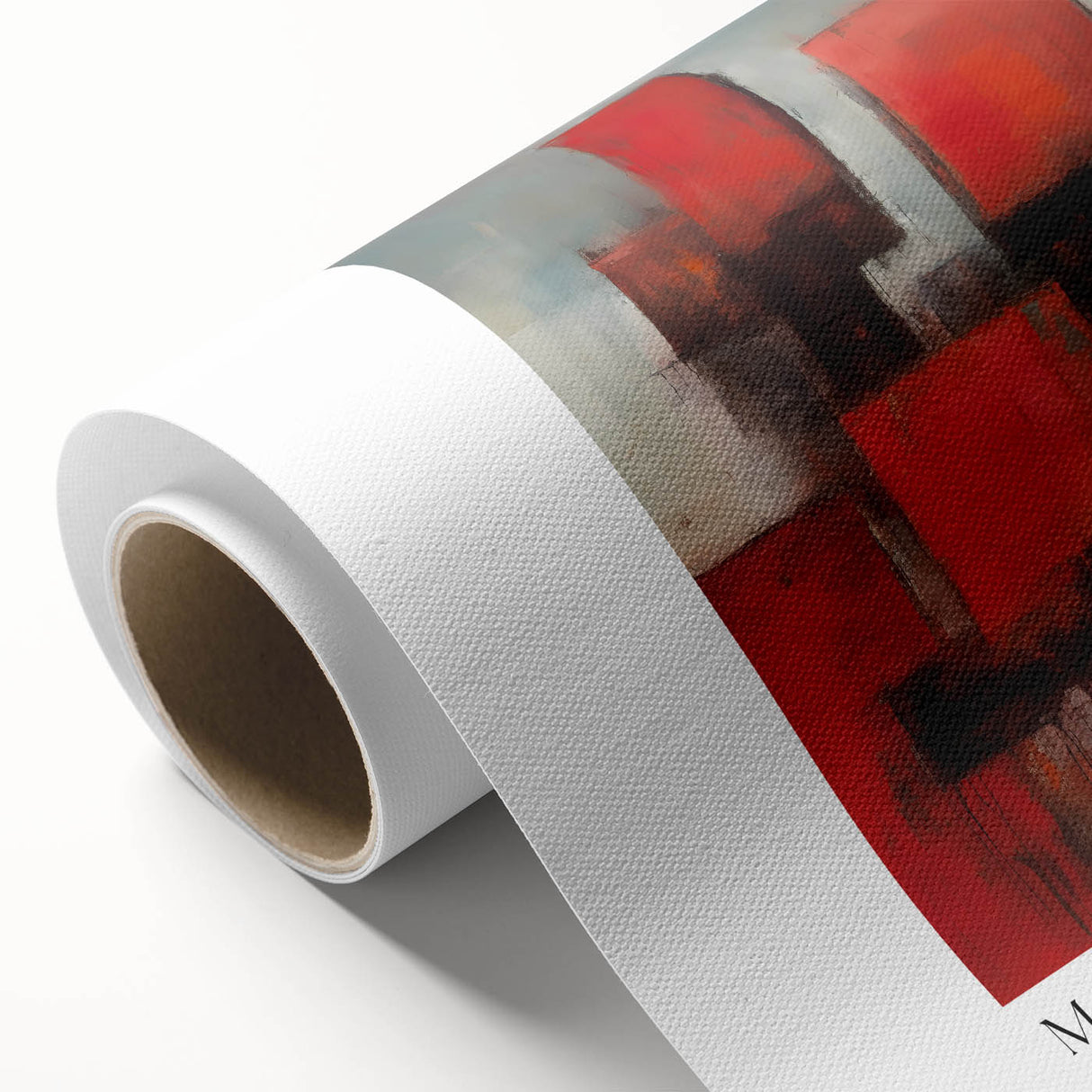 Rolled canvas featuring a Mark Rothko-inspired abstract design in soft pastel shades.