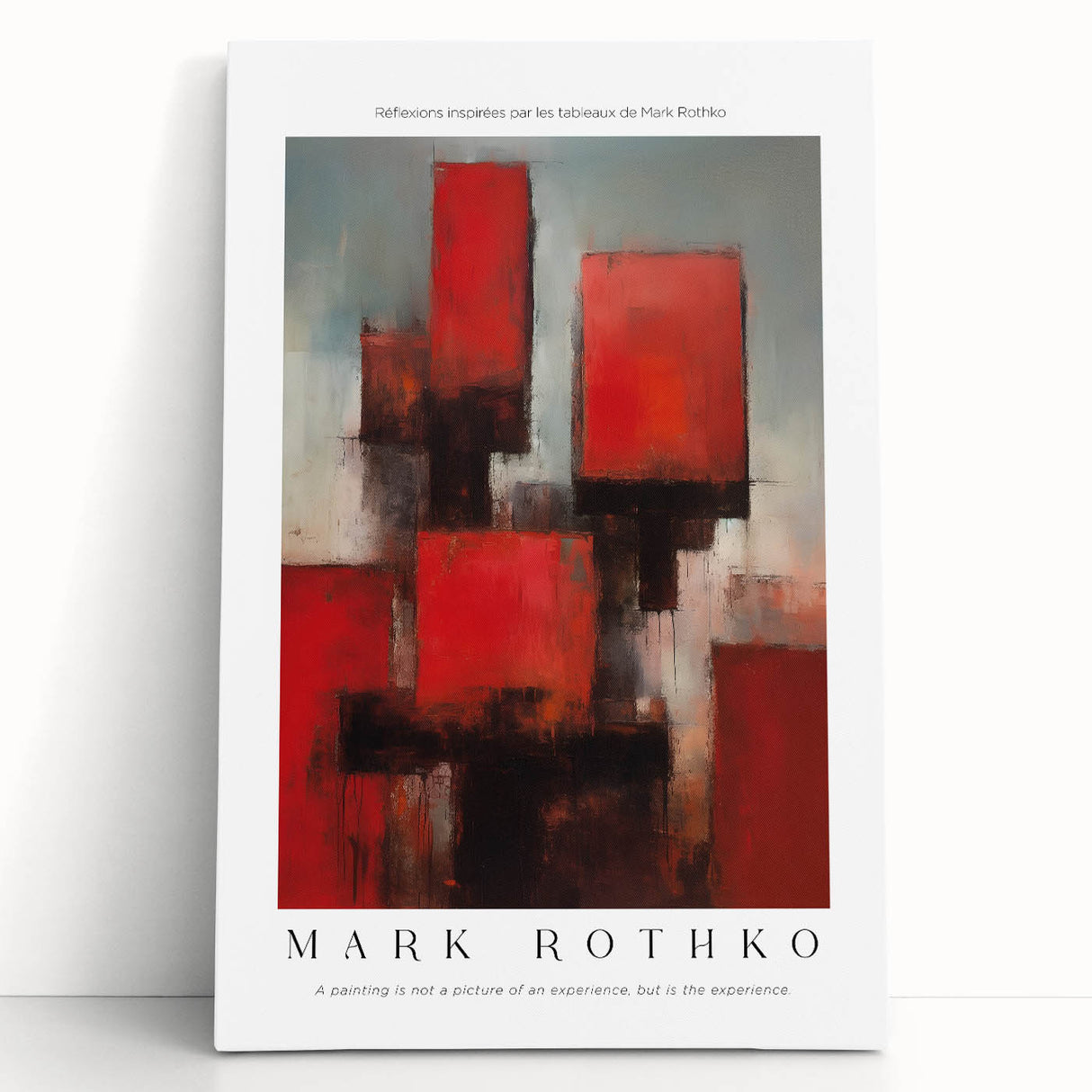 Large black and white abstract canvas art in a Rothko-inspired style, ideal for kitchen or bedroom decor.