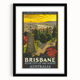 Brisbane Retro Travel Poster | Vintage River City Art Print