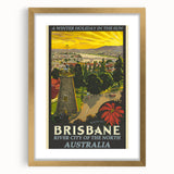 Brisbane Retro Travel Poster | Vintage River City Art Print