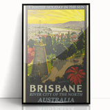 Brisbane Retro Travel Poster | Vintage River City Art Print