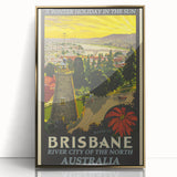 Brisbane Retro Travel Poster | Vintage River City Art Print