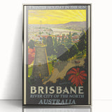 Brisbane Retro Travel Poster | Vintage River City Art Print