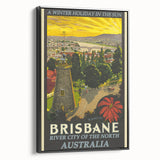 Brisbane Retro Travel Poster | Vintage River City Art Print