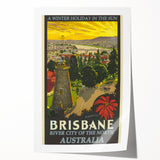 Brisbane Retro Travel Poster | Vintage River City Art Print