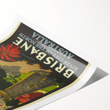 Brisbane Retro Travel Poster | Vintage River City Art Print